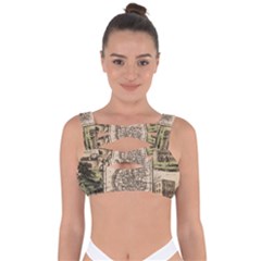 Antique Map Railway Lines Railway Train Char Bandaged Up Bikini Top by Mog4mog4