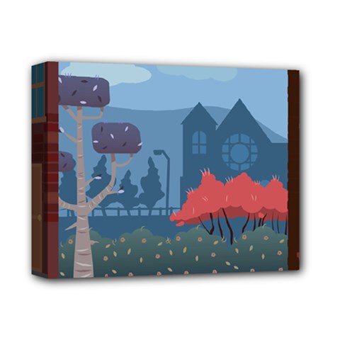 Town Vector Illustration Illustrator City Urban Deluxe Canvas 14  X 11  (stretched) by Mog4mog4