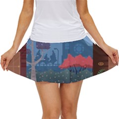 Town Vector Illustration Illustrator City Urban Women s Skort by Mog4mog4