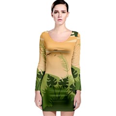 Forest Images Vector Long Sleeve Bodycon Dress by Mog4mog4