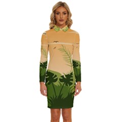 Forest Images Vector Long Sleeve Shirt Collar Bodycon Dress by Mog4mog4