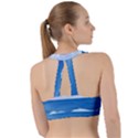 Illustration Landscape Sea Ocean Waves Beach Blue Sweetheart Sports Bra View2