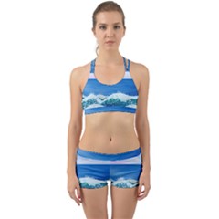 Illustration Landscape Sea Ocean Waves Beach Blue Back Web Gym Set by Mog4mog4