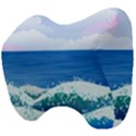 Illustration Landscape Sea Ocean Waves Beach Blue Head Support Cushion View4