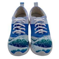 Illustration Landscape Sea Ocean Waves Beach Blue Women Athletic Shoes by Mog4mog4