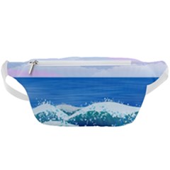 Illustration Landscape Sea Ocean Waves Beach Blue Waist Bag  by Mog4mog4