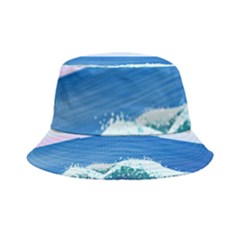 Illustration Landscape Sea Ocean Waves Beach Blue Inside Out Bucket Hat by Mog4mog4