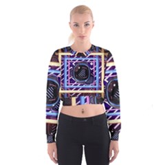 Abstract Sphere Room 3d Design Shape Circle Cropped Sweatshirt