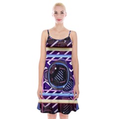 Abstract Sphere Room 3d Design Shape Circle Spaghetti Strap Velvet Dress