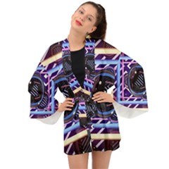 Abstract Sphere Room 3d Design Shape Circle Long Sleeve Kimono by Mog4mog4