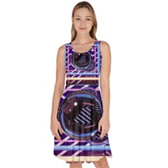 Abstract Sphere Room 3d Design Shape Circle Knee Length Skater Dress With Pockets by Mog4mog4