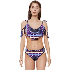 Abstract Sphere Room 3d Design Shape Circle Ruffle Edge Tie Up Bikini Set	 by Mog4mog4