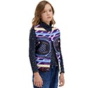 Abstract Sphere Room 3d Design Shape Circle Kid s Short Button Up Puffer Vest	 View2