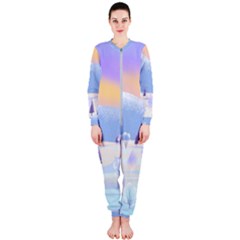 Vector Winter Landscape Sunset Evening Snow Onepiece Jumpsuit (ladies)