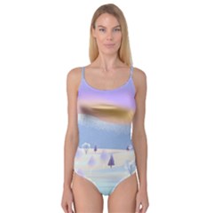 Vector Winter Landscape Sunset Evening Snow Camisole Leotard 