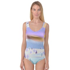 Vector Winter Landscape Sunset Evening Snow Princess Tank Leotard 