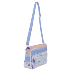 Vector Winter Landscape Sunset Evening Snow Shoulder Bag With Back Zipper