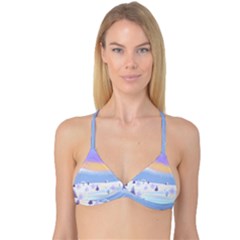 Vector Winter Landscape Sunset Evening Snow Reversible Tri Bikini Top