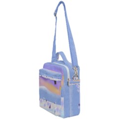 Vector Winter Landscape Sunset Evening Snow Crossbody Day Bag