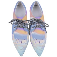 Vector Winter Landscape Sunset Evening Snow Pointed Oxford Shoes