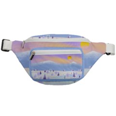 Vector Winter Landscape Sunset Evening Snow Fanny Pack