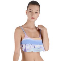 Vector Winter Landscape Sunset Evening Snow Layered Top Bikini Top 