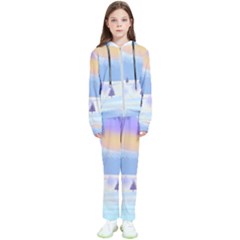 Vector Winter Landscape Sunset Evening Snow Kids  Tracksuit