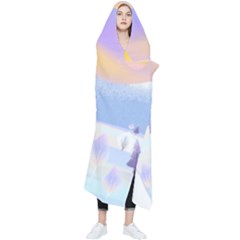 Vector Winter Landscape Sunset Evening Snow Wearable Blanket