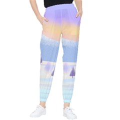 Vector Winter Landscape Sunset Evening Snow Women s Tapered Pants