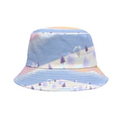 Vector Winter Landscape Sunset Evening Snow Inside Out Bucket Hat