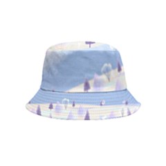 Vector Winter Landscape Sunset Evening Snow Inside Out Bucket Hat (kids)