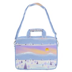 Vector Winter Landscape Sunset Evening Snow Macbook Pro 16  Shoulder Laptop Bag