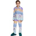 Vector Winter Landscape Sunset Evening Snow Kids  Long Sleeve Velvet Pajamas Set View1