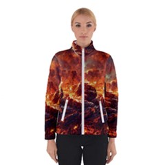 Nature Wallpaper Vulcanic Landscape Women s Bomber Jacket