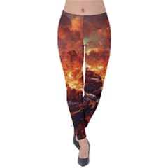 Nature Wallpaper Vulcanic Landscape Velvet Leggings