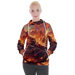 Nature Wallpaper Vulcanic Landscape Women s Hooded Pullover