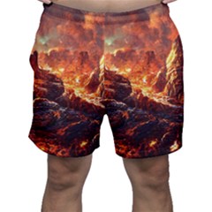 Nature Wallpaper Vulcanic Landscape Men s Shorts by Mog4mog4