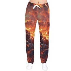 Nature Wallpaper Vulcanic Landscape Women Velvet Drawstring Pants