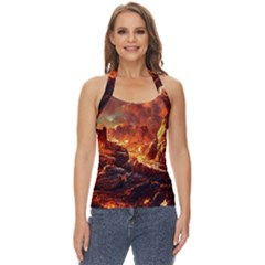 Nature Wallpaper Vulcanic Landscape Basic Halter Top