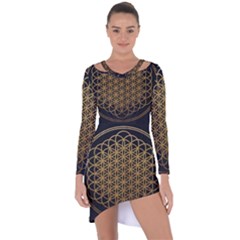 Horizon Sempiternal Bring Abstract Pattern Asymmetric Cut-out Shift Dress by Bakwanart