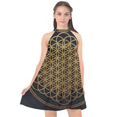 Horizon Sempiternal Bring Abstract Pattern Halter Neckline Chiffon Dress  by Bakwanart