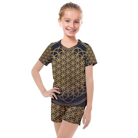 Horizon Sempiternal Bring Abstract Pattern Kids  Mesh Tee And Shorts Set by Bakwanart