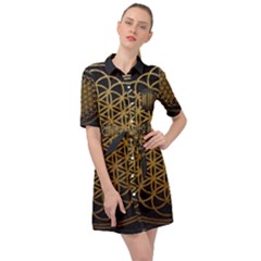 Horizon Sempiternal Bring Abstract Pattern Belted Shirt Dress by Bakwanart