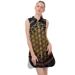 Horizon Sempiternal Bring Abstract Pattern Sleeveless Shirt Dress by Bakwanart