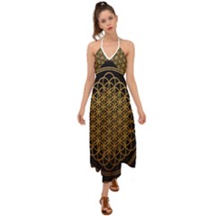 Horizon Sempiternal Bring Abstract Pattern Halter Tie Back Dress  by Bakwanart