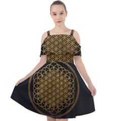 Horizon Sempiternal Bring Abstract Pattern Cut Out Shoulders Chiffon Dress by Bakwanart