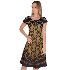 Horizon Sempiternal Bring Abstract Pattern Classic Short Sleeve Dress by Bakwanart