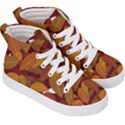 Watercolor Leaves Leaf Orange Kids  Hi-Top Skate Sneakers View3