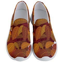 Watercolor Leaves Leaf Orange Men s Lightweight Slip Ons by Bakwanart