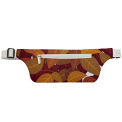 Watercolor Leaves Leaf Orange Active Waist Bag by Bakwanart